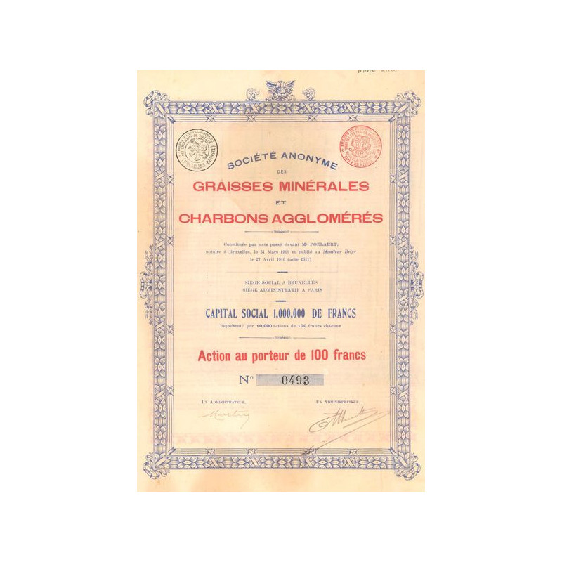 S.A. des Graisses Minérales et Charbons Agglomérés (Act 100 F)