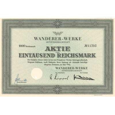Wanderer-Werke (Act 1000 Reichsmark)