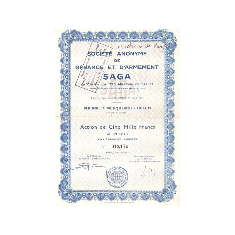 S.A. de Gérance et d'Armement SAGA (Act 5000 F)