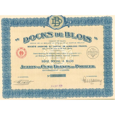 "Docks de Blois" S.A. (Act 100 F)