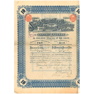 The South Mount Lyell Mining Company Ltd (Titre 10 Act 2£)