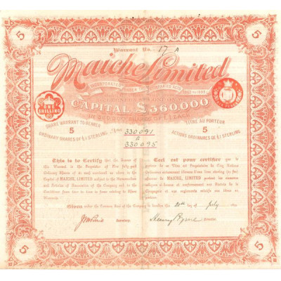 Maiche Ltd (Titre 05 Act O 1£)