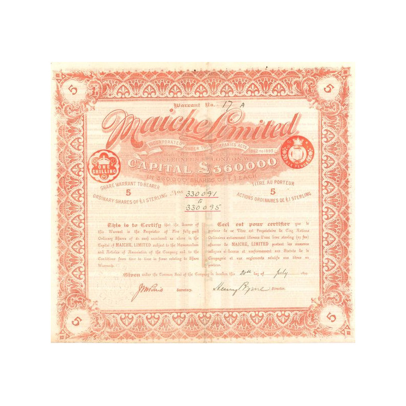 Maiche Ltd (Titre 05 Act O 1£)