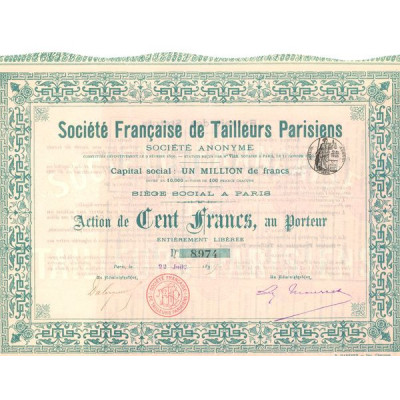 Sté Française de Tailleurs Parisiens S.A. (Act 100 F)