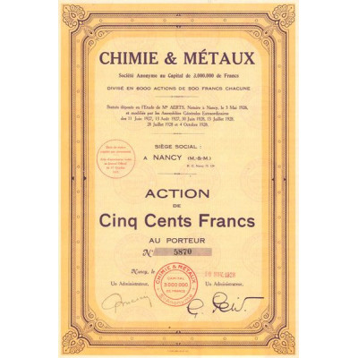 Chimie & Métaux S.A. (Act 500 F)