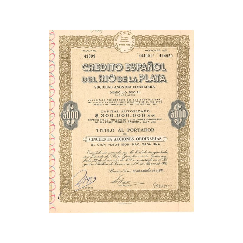 Credito Espanol del Rio de la Plata (Act 5000 $)