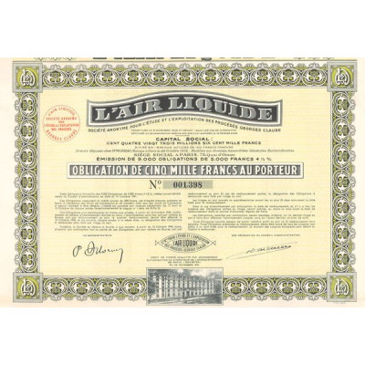 L'Air Liquide S.A. 1941 - Verte (Obl 5000 F)