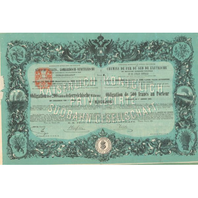 Cie des Chemins de Fer du Sud de l'Autriche (Obl 500 F)