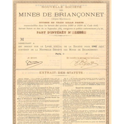 Nouvelle Sté des Mines de Briançonnet (Part d'Interet)