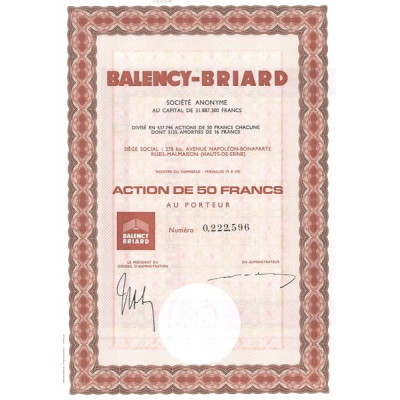 Balency-Briard S.A. (Act 50 F)