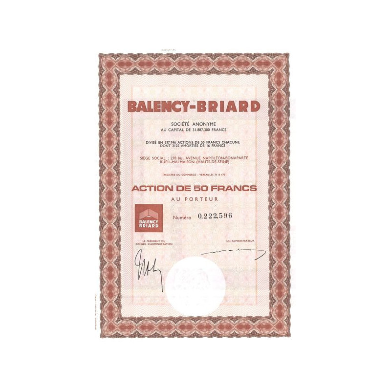 Balency-Briard S.A. (Act 50 F)