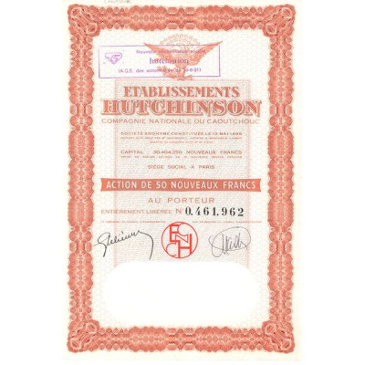 Ets Hutchinson Cie Nationale du Caoutchouc (Rouge)(Act 50 NF)