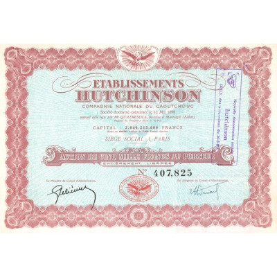Ets Hutchinson Cie Nationale du Caoutchouc (Rouge)(Act 5000 F)