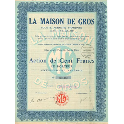 La Maison de Gros S.A. (Act 100 F)