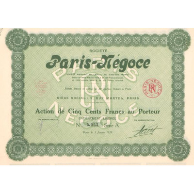 Sté Paris-Négose S.A. (Act 500 F)