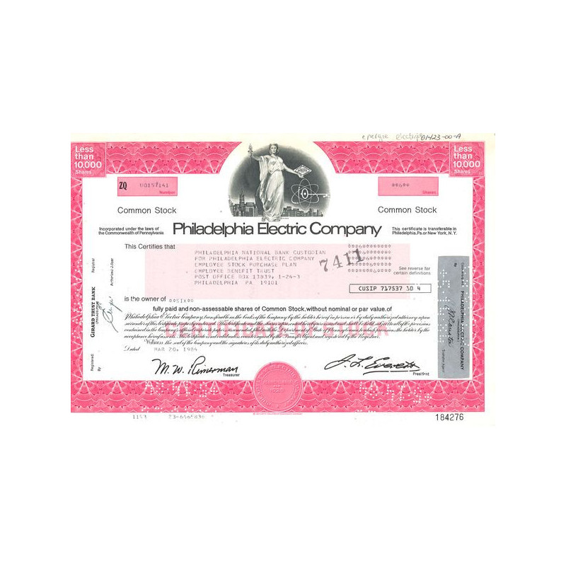 Philadelphia Electric Cy (Rose)(Titres 06 Act)