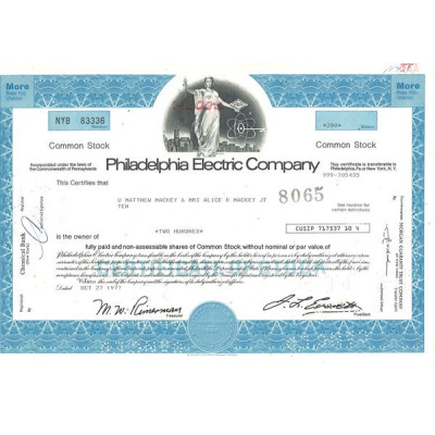 Philadelphia Electric Cy (Bleu)(Titres 200 Act)