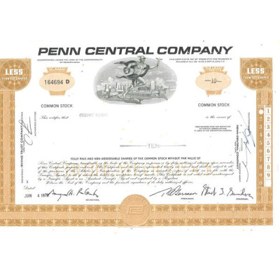 Penn Central Cy (Marron)(Titre "D" Certif Nomin)