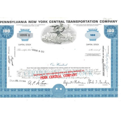 Penn Central Cy (Bleu)(Titre "E" Certif Nomin)