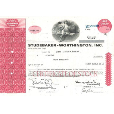 Studebaker Worthington Inc (Certif Nomin 1000 Act)