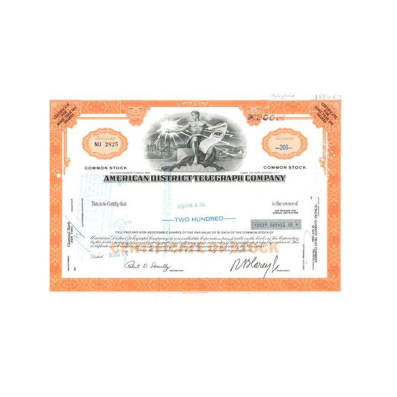 American District Telegraph Cy (Titre 200 Act)