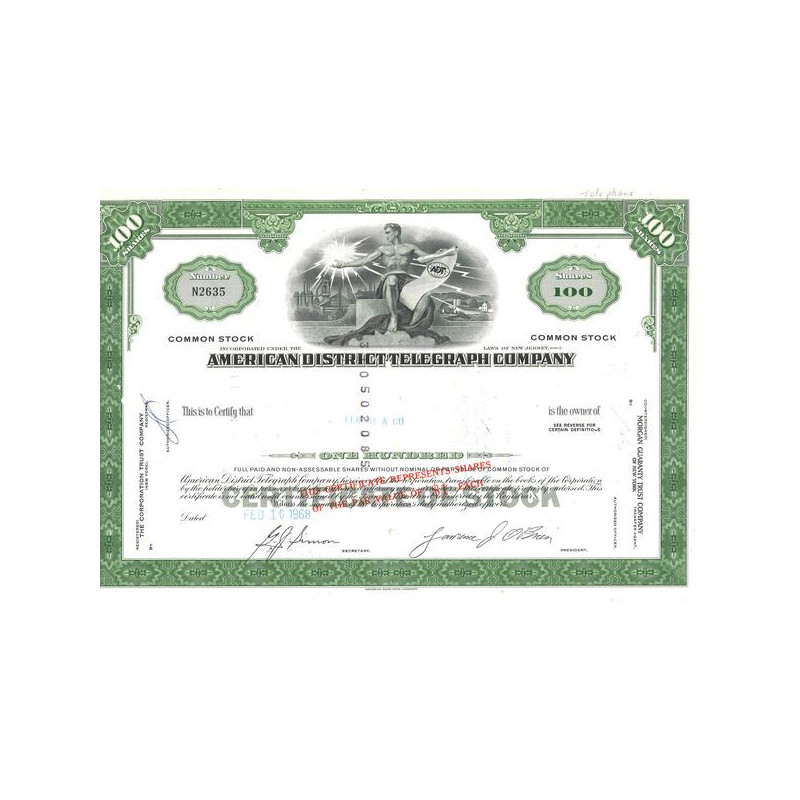 American District Telegraph Cy (Titre 100 Act)