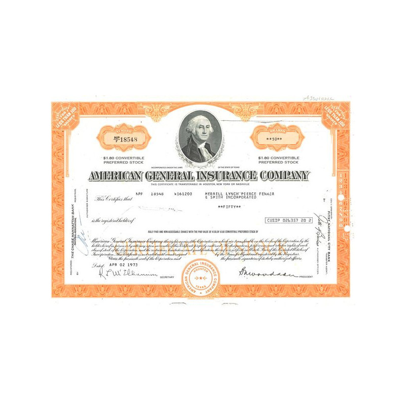 American General Insurance Cy (Titre 50 Act)