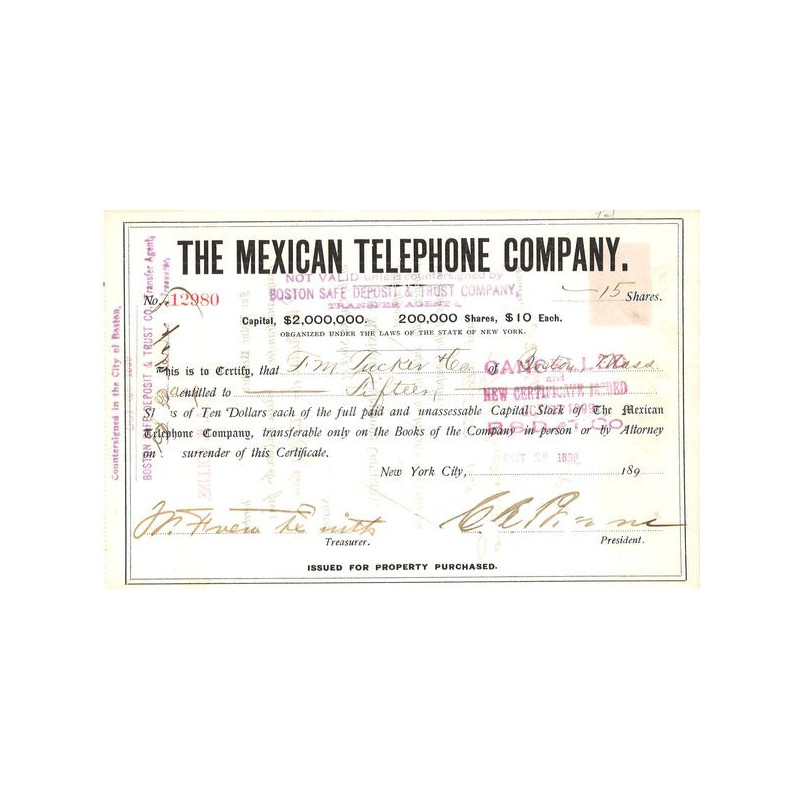 The Mexican Telephone Cy (Titre 15 Act)
