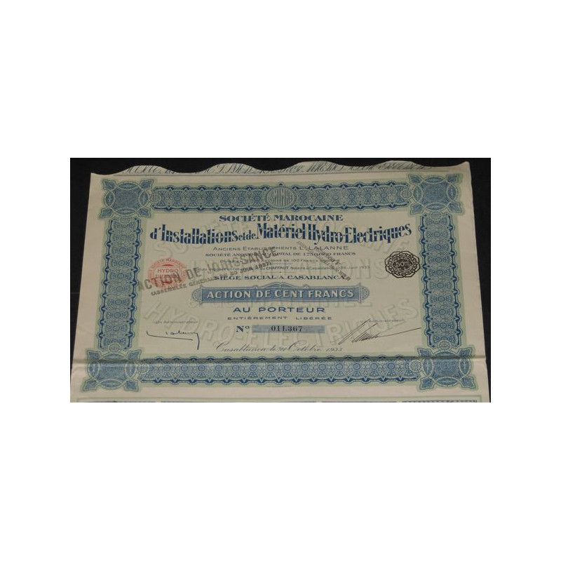 Sté Marocaine d'Installations et de Matériel Hydro-Electriques (Ac)