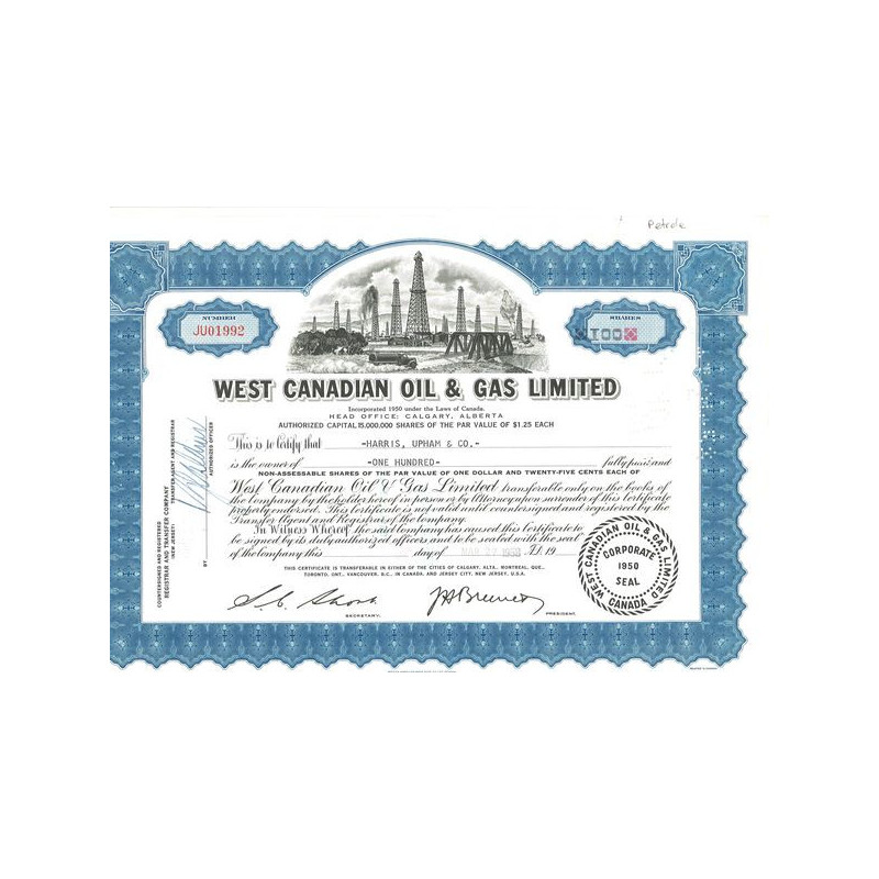 West Canadian Oil & Gas Ltd (Titre 100 Act)