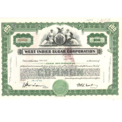 West Indies Sugar Corp (Titre 100 Act)
