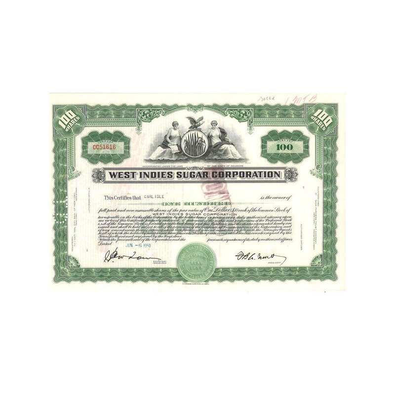 West Indies Sugar Corp (Titre 100 Act)