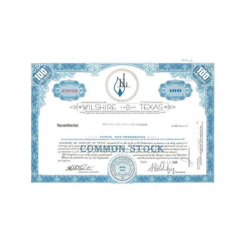 Wilshire Oil Cy of Texas (Titre 100 Act)