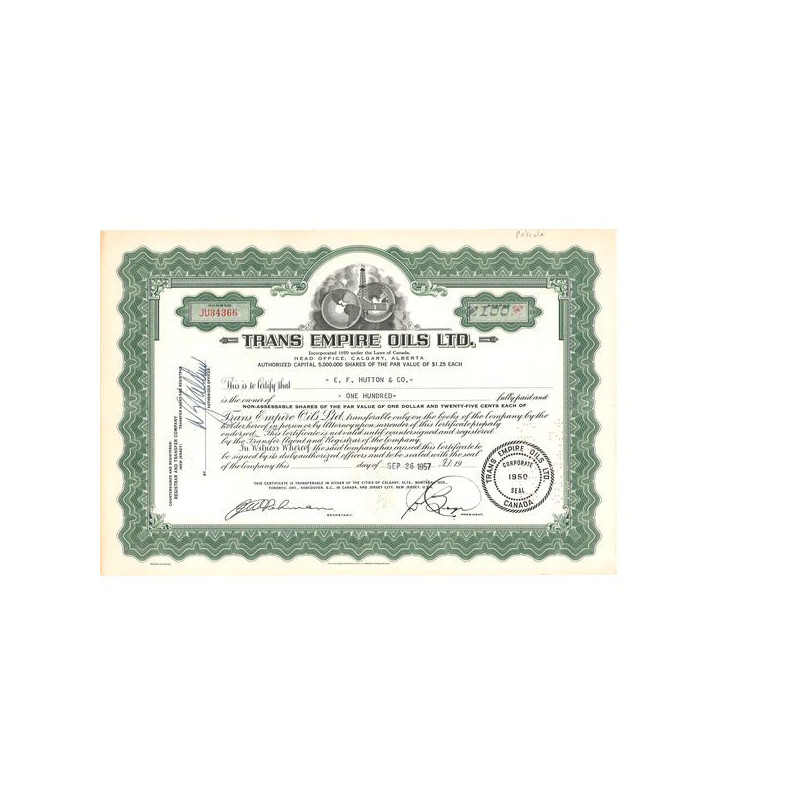 Thiokol Chemical Corp (Titre 100 Act 1$)