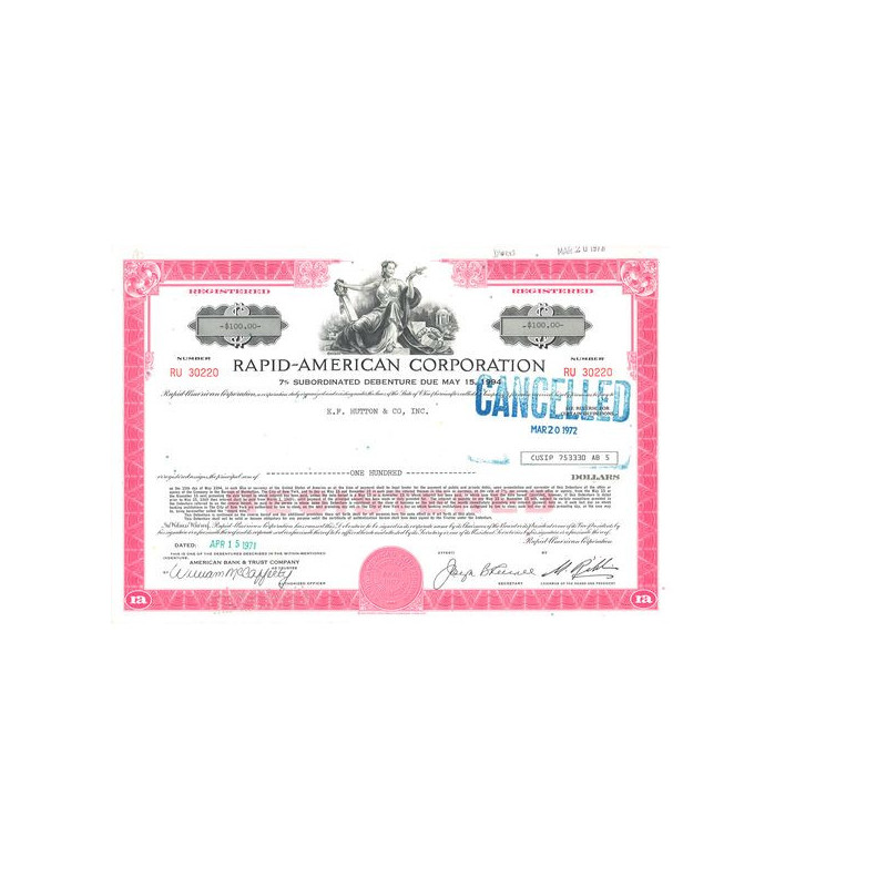 Rapid-American Corp (Titre 100 Act)