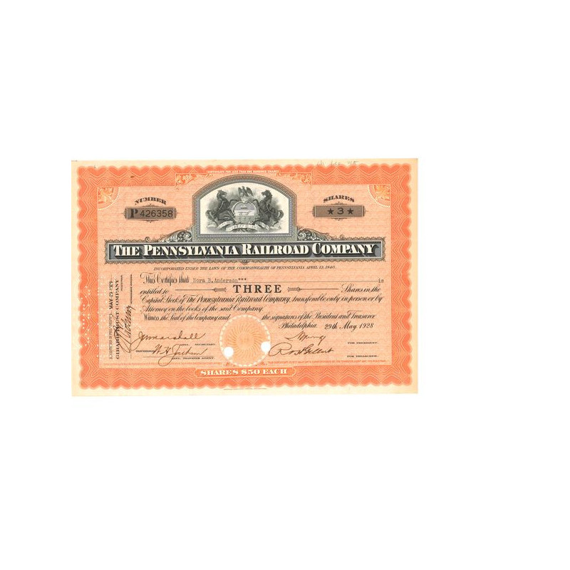 The Pennsylvania Railroad Cy (Certif Nomin Titre 03 Act)