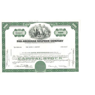Pan American Sulphuer Cy (Titre 100 Act)