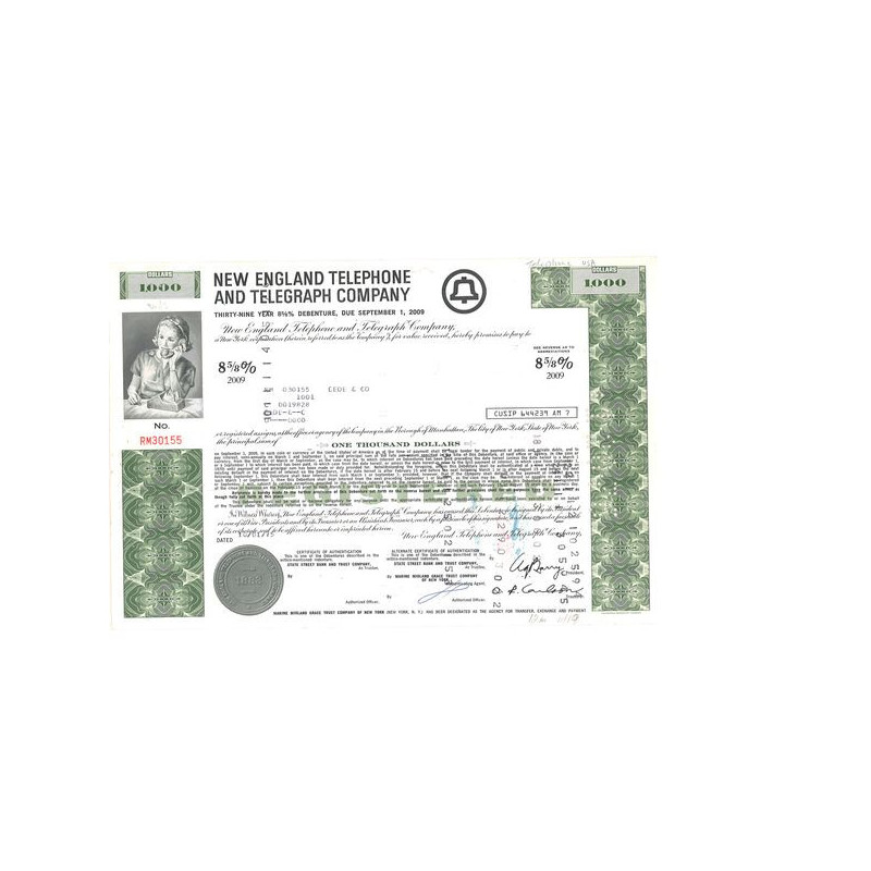 New England Telephone and Telegraph Cy (Act 1000 $)