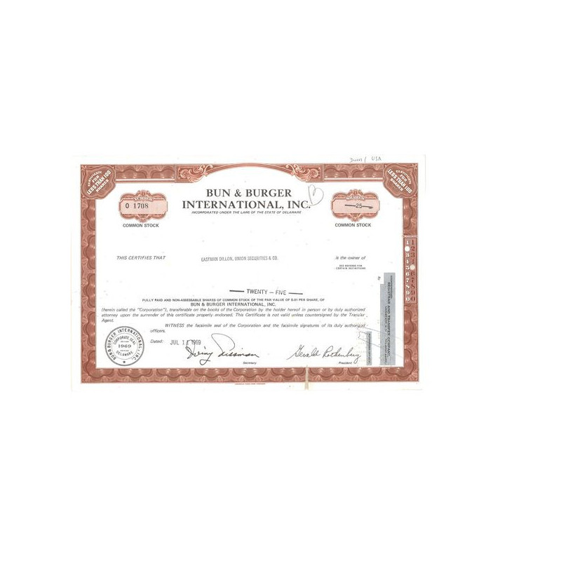 Bun & Burger International Inc (Titre 25 Act)