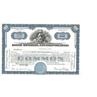 Bond Stores Inc (Titre 100 Act)