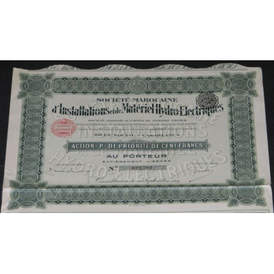 Sté Marocaine d'Installations et de Matériel Hydro-Electriques (Act P)