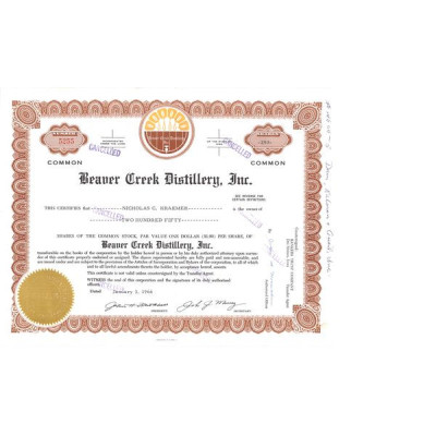 Beaver Creek Distillery Inc (Titre 50 Act)