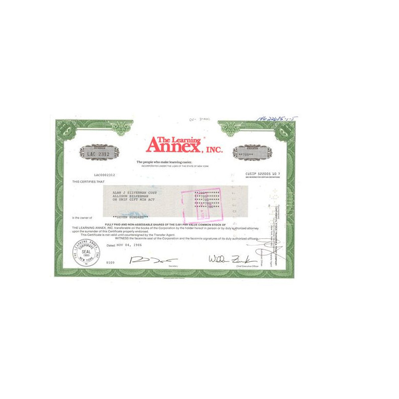 The Learning Annex Inc (CN Act)