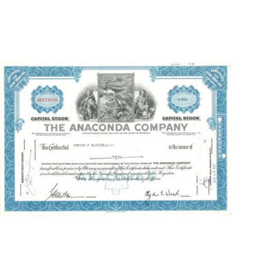 The Anaconda Cy (Certif Nomin)