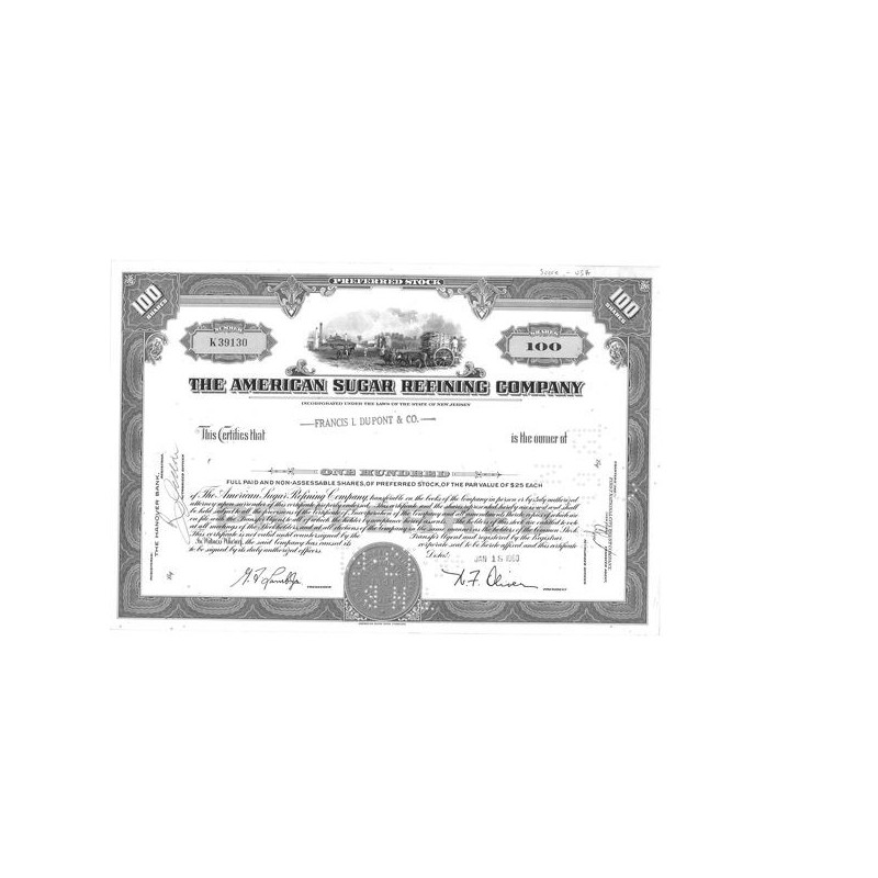 The American Sugar Refining Cy (Verte)(Titre 100 Act)