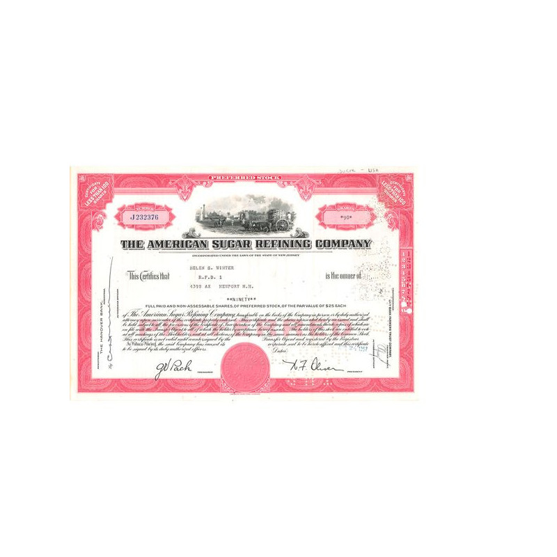 The American Sugar Refining Cy (Rose)(Titre 90 Act)