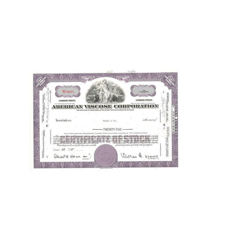American Viscose Corp (Titre 25 Act)