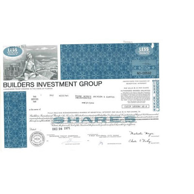 Builders Investment Group (Bleu)(Certif Nomin)