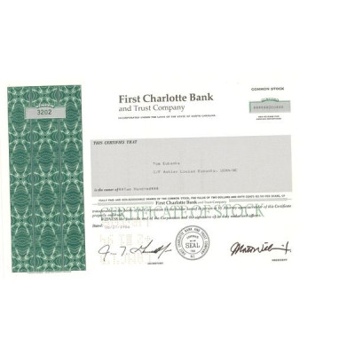 First Charlotte Bank and Trust Cy (Certif Nomin)