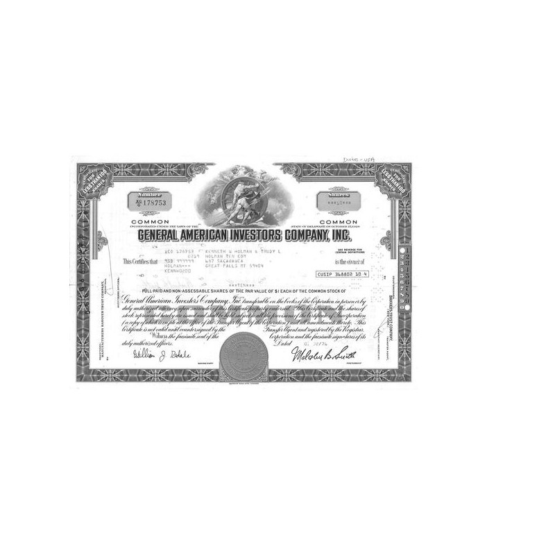 General American Investors Cy Inc (Titre 10 Act)